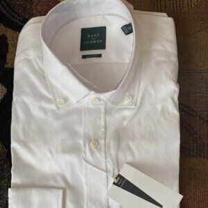 Kent Curwen Men's M(39) Shirt White Button-Down Long Sleeve Dress Shirt